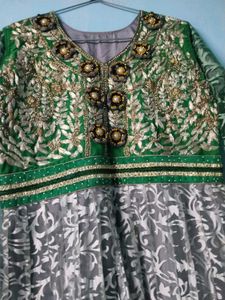 Beautiful Green Ombre Ethnic Gown