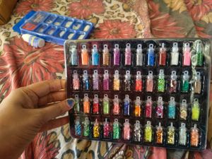 48 Bottles Glitter Nail Art Set