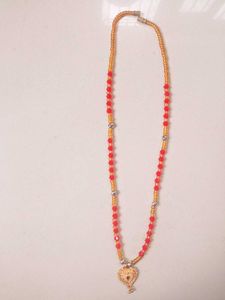 Red and Gold Beaded Necklace