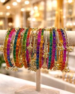 8 kashmir metal bangles +12 colorful glass bangle