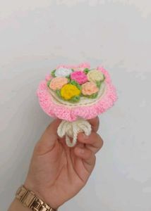 🌸 Handmade Crochet Flower Bouquet Ring Box