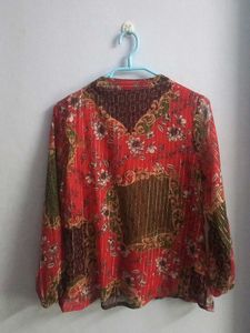Boho Floral Print Sheer top