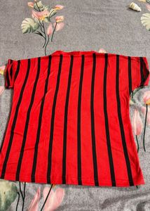 Red Striped Graphic T-Shirt