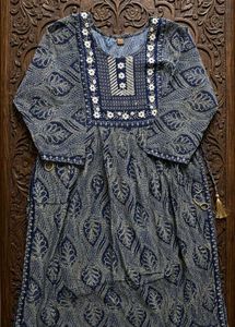 Stylish Blue Printed Kurta (XXL)