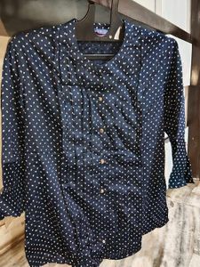 Chic Polka Dot Button-Up Blouse