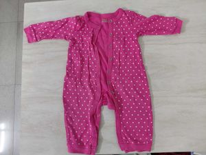 Cute Pink Polka Dot Baby Onesie