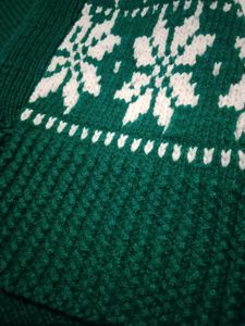 Cozy Snowflake Knit Sweater (Handmade)