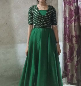 Emerald Green Ethnic Gown