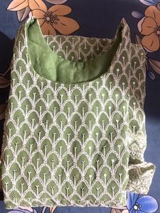 Lakhnavi  Green Embroidered Kurta