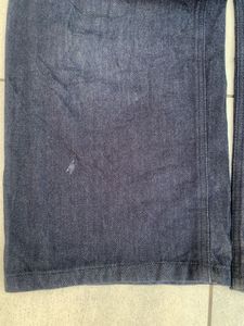 raw denim wide leg trouser