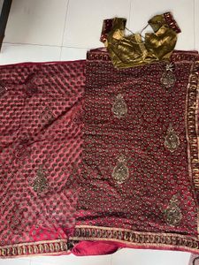 Embroidered Indian Saree with Blouse