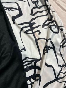 Abstract Face Print Maxi Dress