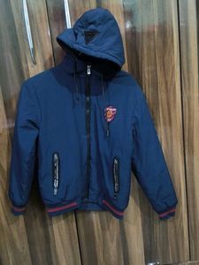 Blue Hooded Jacket