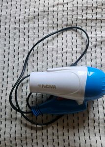 Compact Blue &amp; White Hair Dryer