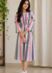 Chic Striped Midi Dress