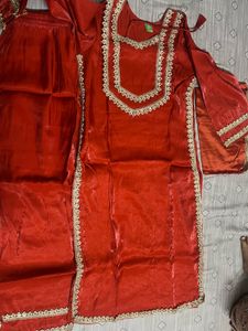 Elegant Orange Kurta Set with Dupatta