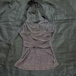 halter neck y2k party top shimmer /pinterest