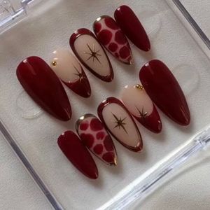 Elegant Burgundy Press-On Nails
