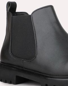 Chunky Sole Black Chelsea Boots