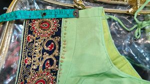 heavy party wear saree Light Green Embellished