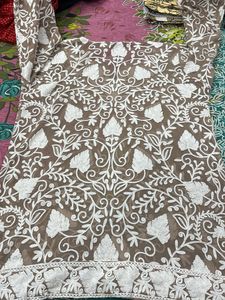 Sheer Embroidered Net Kurti (Lucknowi/Chikankari)