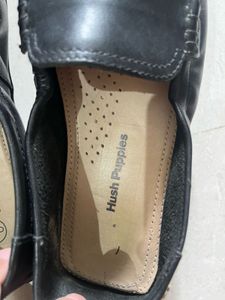 Hush Puppies Black Leather Loafers