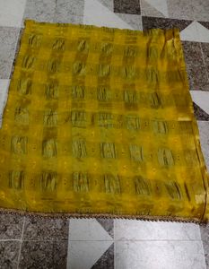 Vibrant Yellow Saree with Embellishments