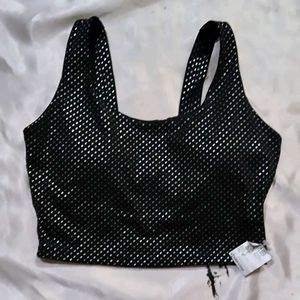Sparkly Black Crop Top