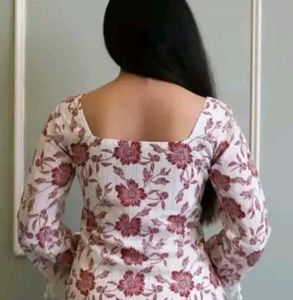 Chic Floral Print Kurta