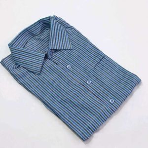 Classic Blue Striped Men's Shirt