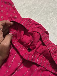 Pink Gown Set With Duppata And Pant