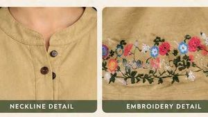 🤎 Elegant Beige Floral Embroidered Women's Top 🌸