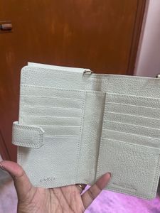 White Leather Cell Phone Crossbody Bag