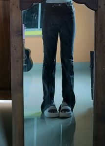 Grey Y2K Flared Jeans