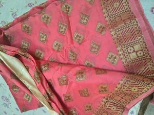 Elegant Pink Embroidered Saree