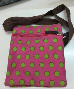 Pink Polka Dot Crossbody Bag