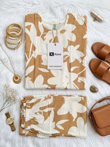 Floral Print Kurta Pant Set
