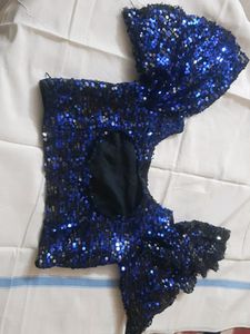 Designer Blouse Blue Color.  Side Zip Available