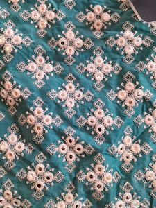 Teal Embroidered Kurta with Tag