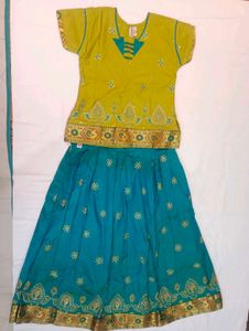 Elegant Lehenga (Silk Paavadai set) for Girls