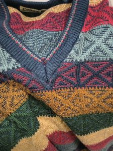 Multicolour Striped V-Neck Sweater