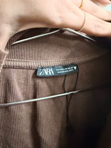 Zara Brown Long Sleeve Top