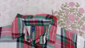 Plaid Twist Front Shirt