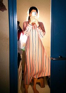 Striped Button-Up Maxi Dress