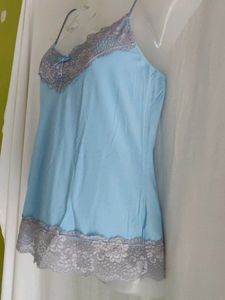 Light Blue Lace Trim Camisole