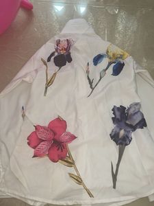 White Floral Print Shirt