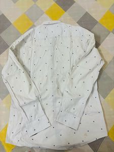 Allen Solly Men's White Polka Dot Shirt