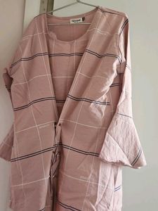Stylish Checked Kurta with Flared Sleeves