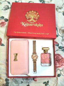 Elegant Gift Set: Watch, Wallet &amp; Perfume