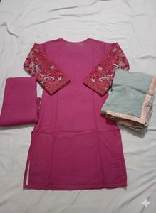 pakistani maroom embroidered Kurta Set